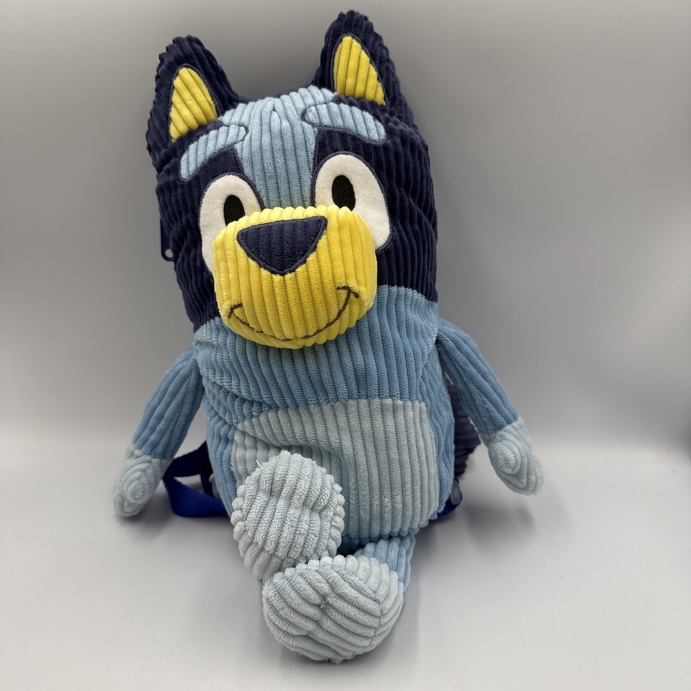 Bluey Plush Stuffed Backpack 16", Blue Soft Zipper Back Adjustable Straps New